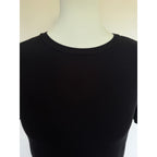 LNA Billie Rib Crop Tee - Black - Size Extra Small