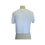 LNA Billie Rib Short Sleeve Crop Tee - White - Size Extra Small