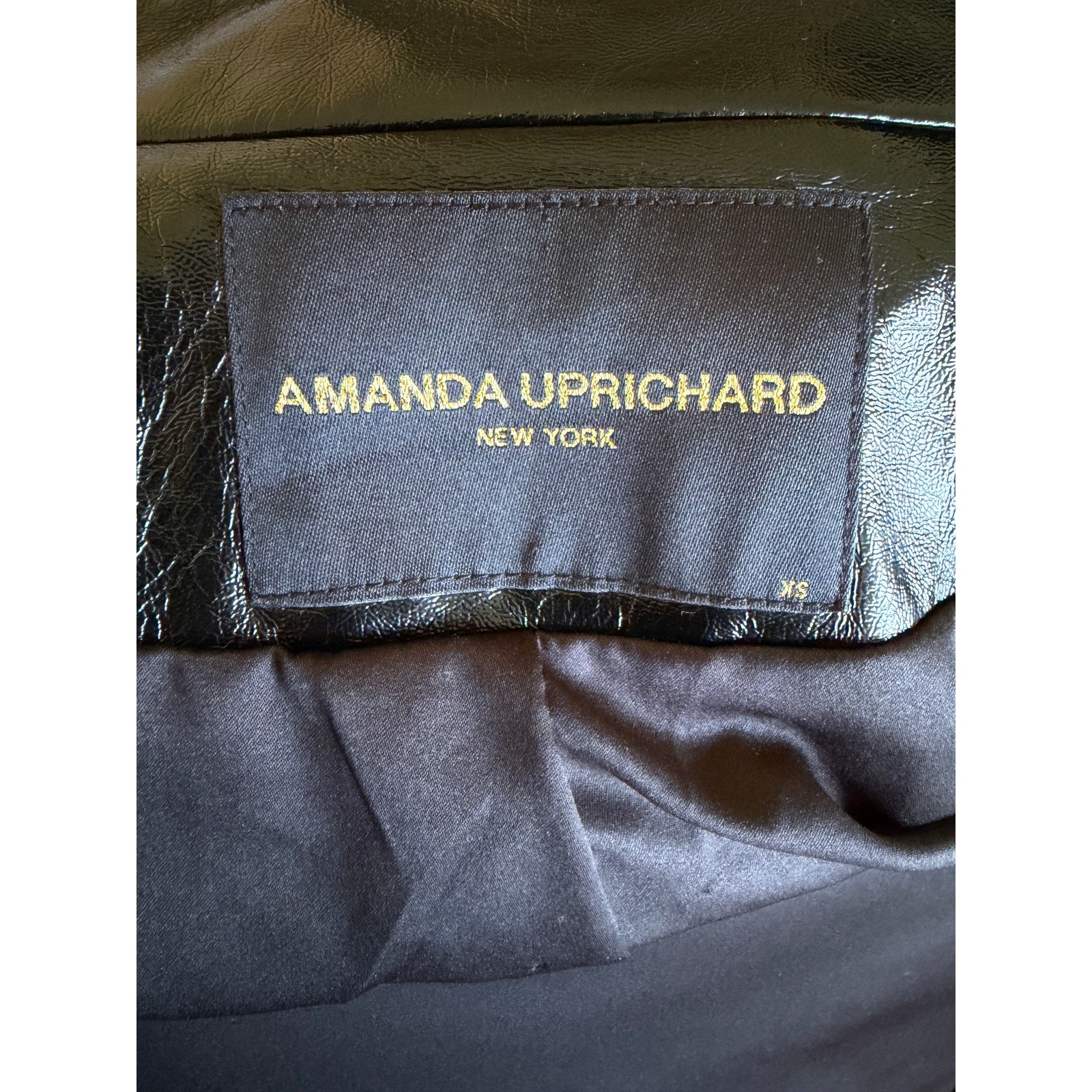 Amanda Uprichard Lansing Coat in Patent - Black Patent - XS
