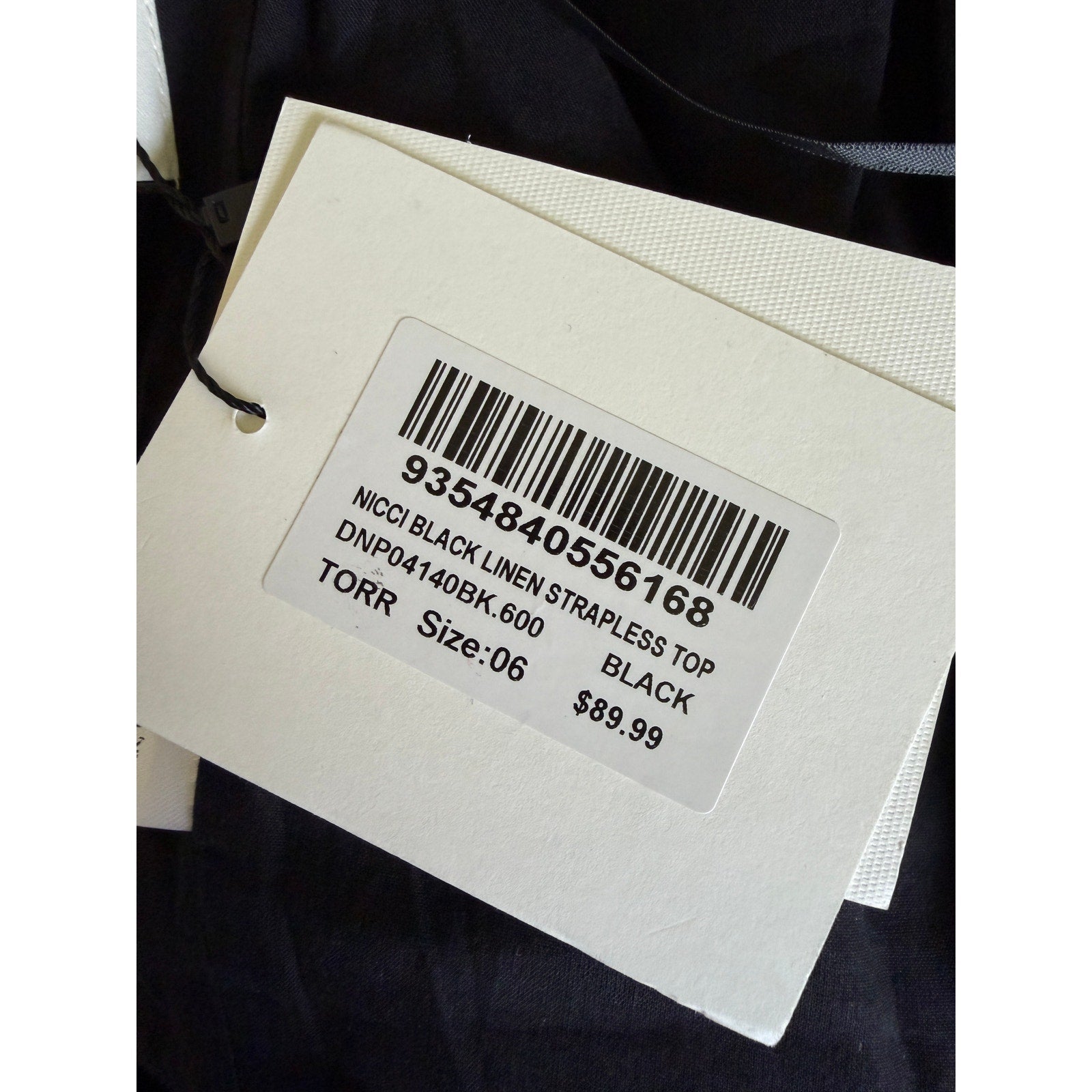 Dissh Nicci Black Linen Strapless Top - Black - Size US 2 / AU 6