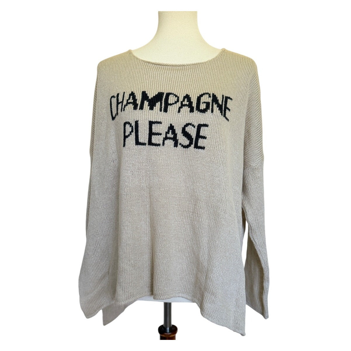 Wooden Ships Champagne Please Sweater - Taupe Black - M/L