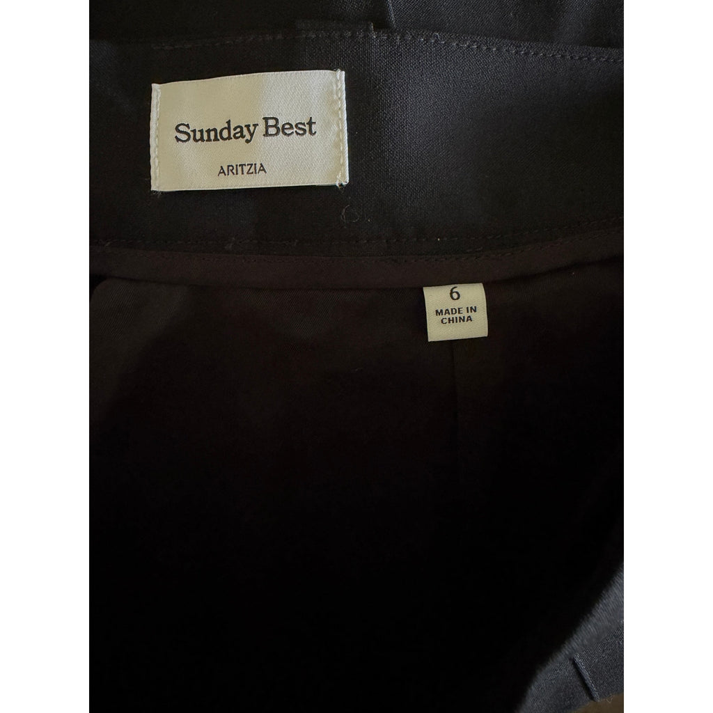 Aritizia Sunday Best Olive Pleated High Waist Micro Skirt - Black - Size 6