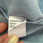 ME+EM Chambray Straight Button Up Blouse - Blue - 4