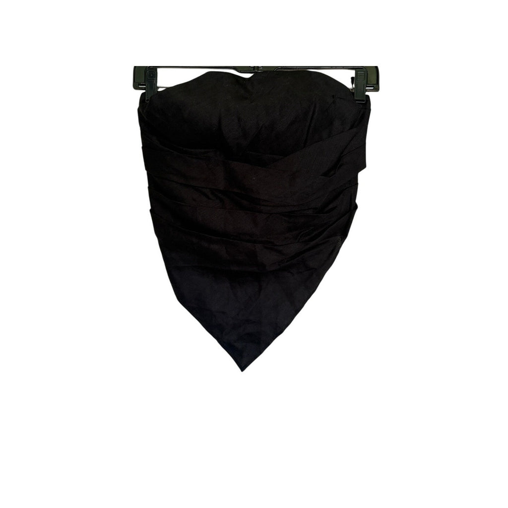Dissh Nicci Black Linen Strapless Top - Black - Size US 2 / AU 6