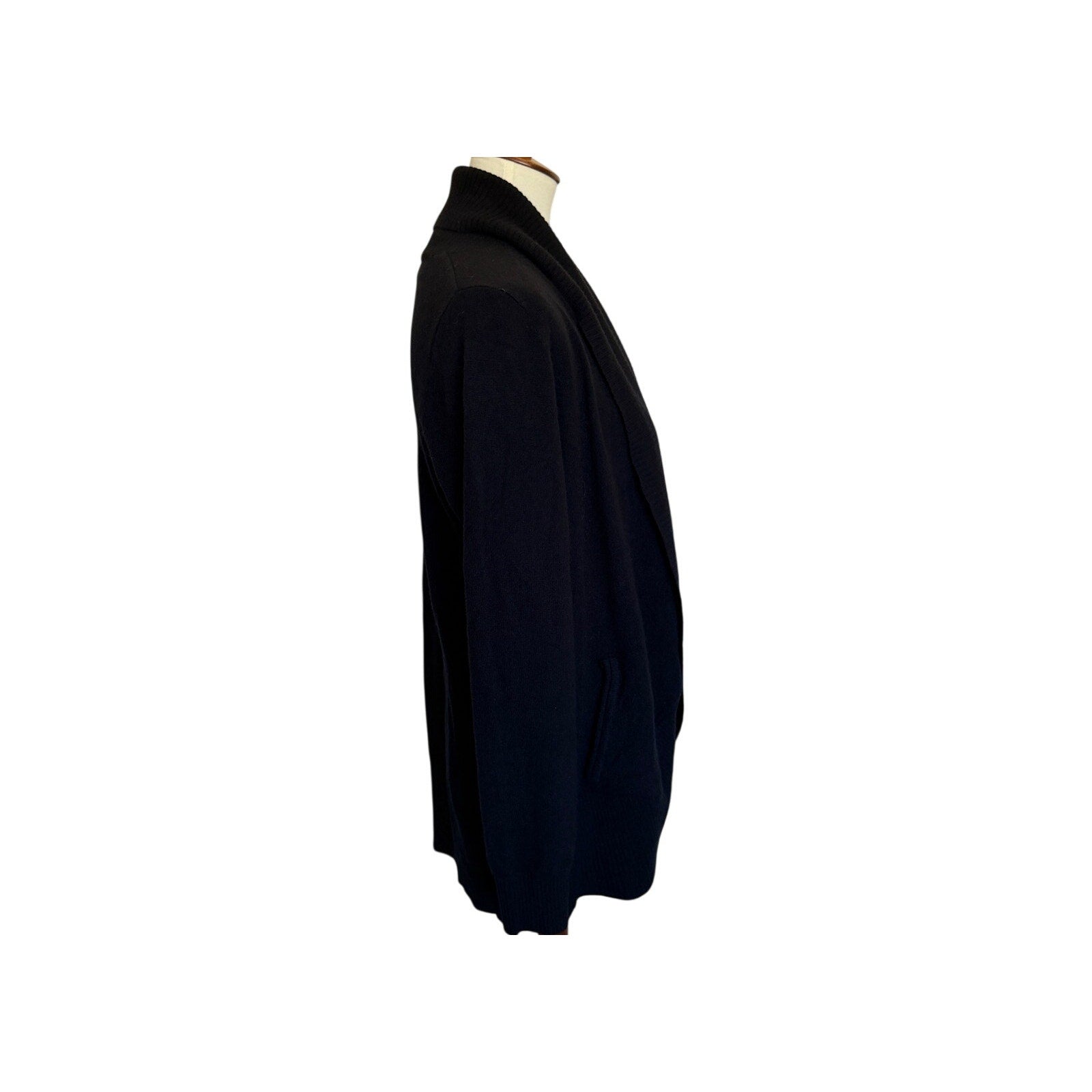 QUINCE Mongolian Cashmere Open Cardigan Sweater - Black - Size Large