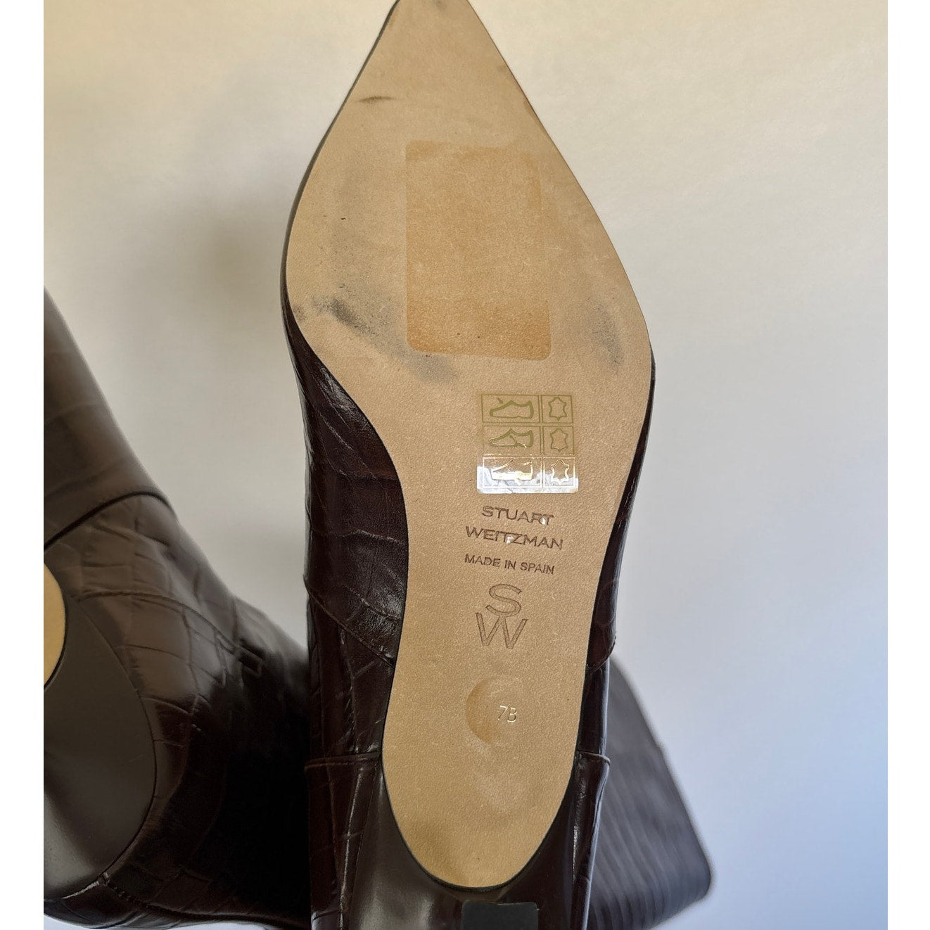 STUART WEITZMAN 50mm Naomi Boots - Auburn Brown - Size 7