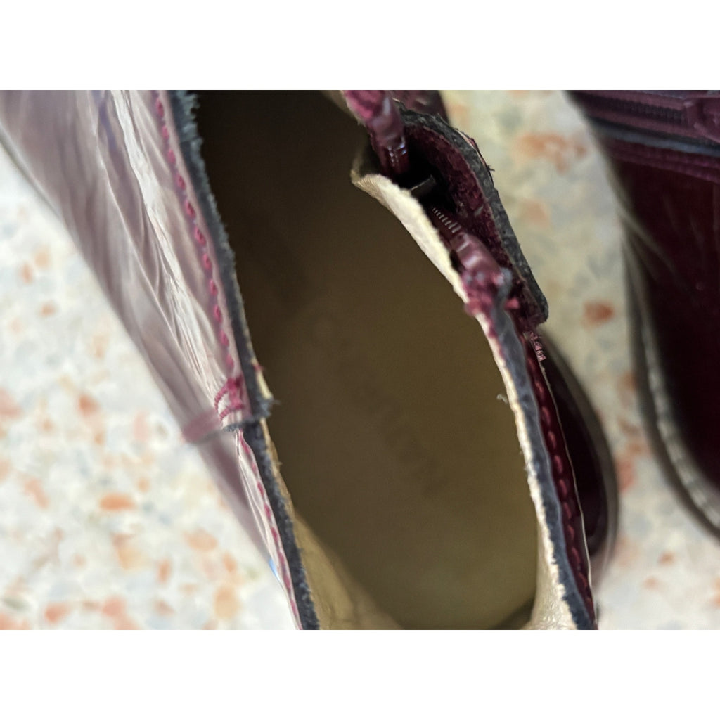 Naturino Kids Dasie Patent Leather Chelsea Boots - Burgundy - Size 31 / US 13.5