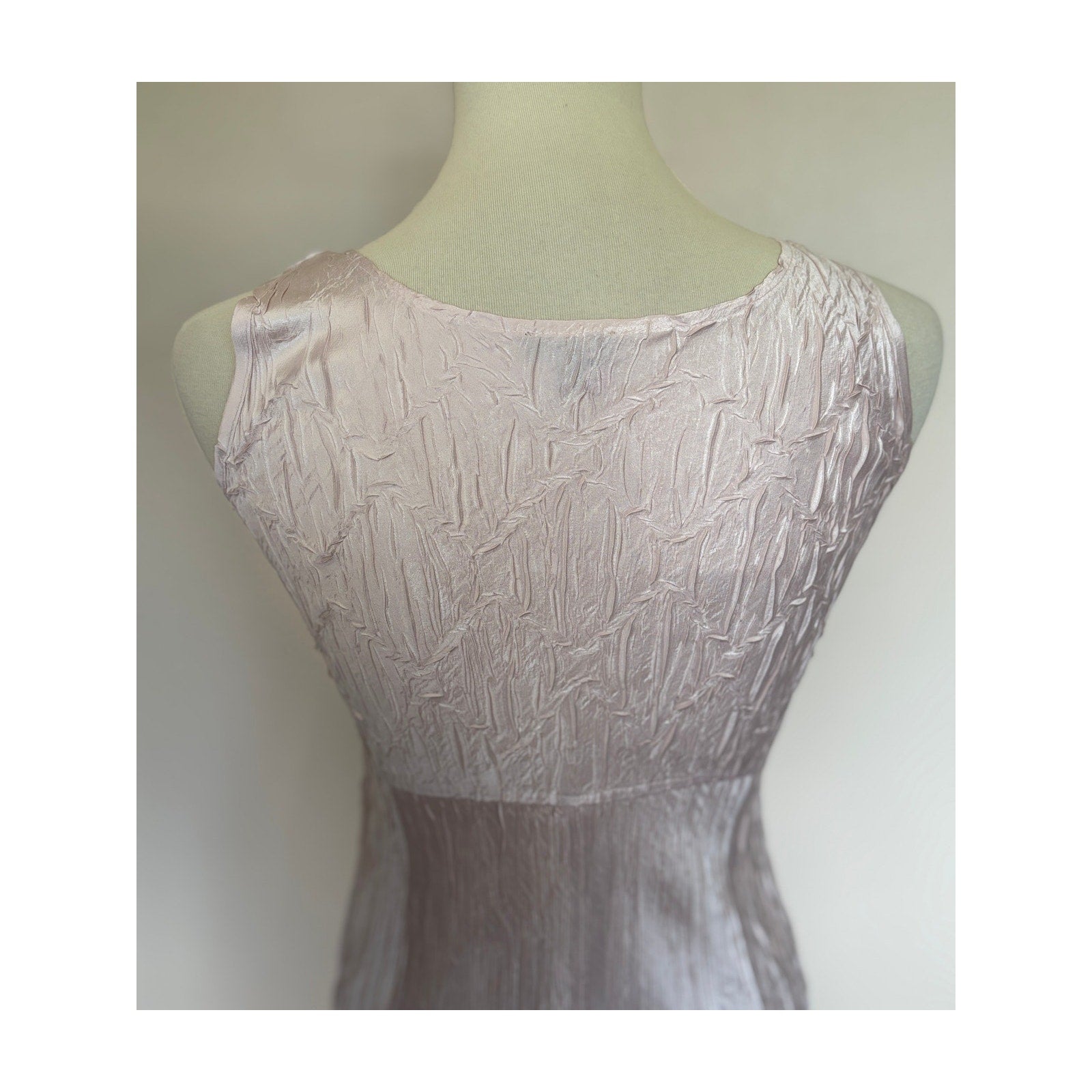 Komarov Beaded Crinkle Dress and Matching Jacket - Light Pink - Size Small