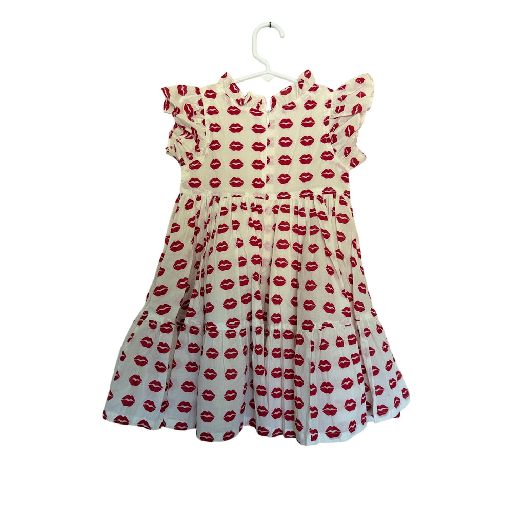 New Pink Chicken Jennifer Dress - Tango Red Kisses - 3Y