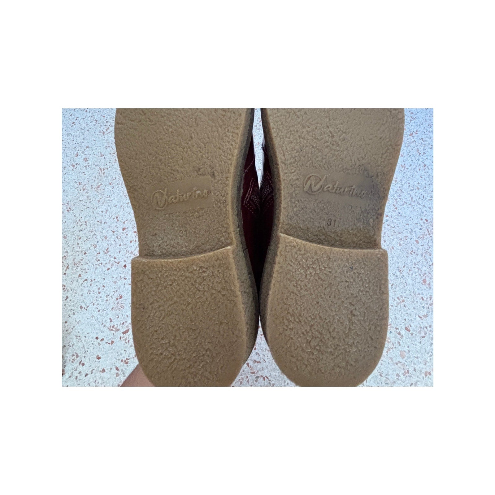 Naturino Kids Dasie Patent Leather Chelsea Boots - Burgundy - Size 31 / US 13.5
