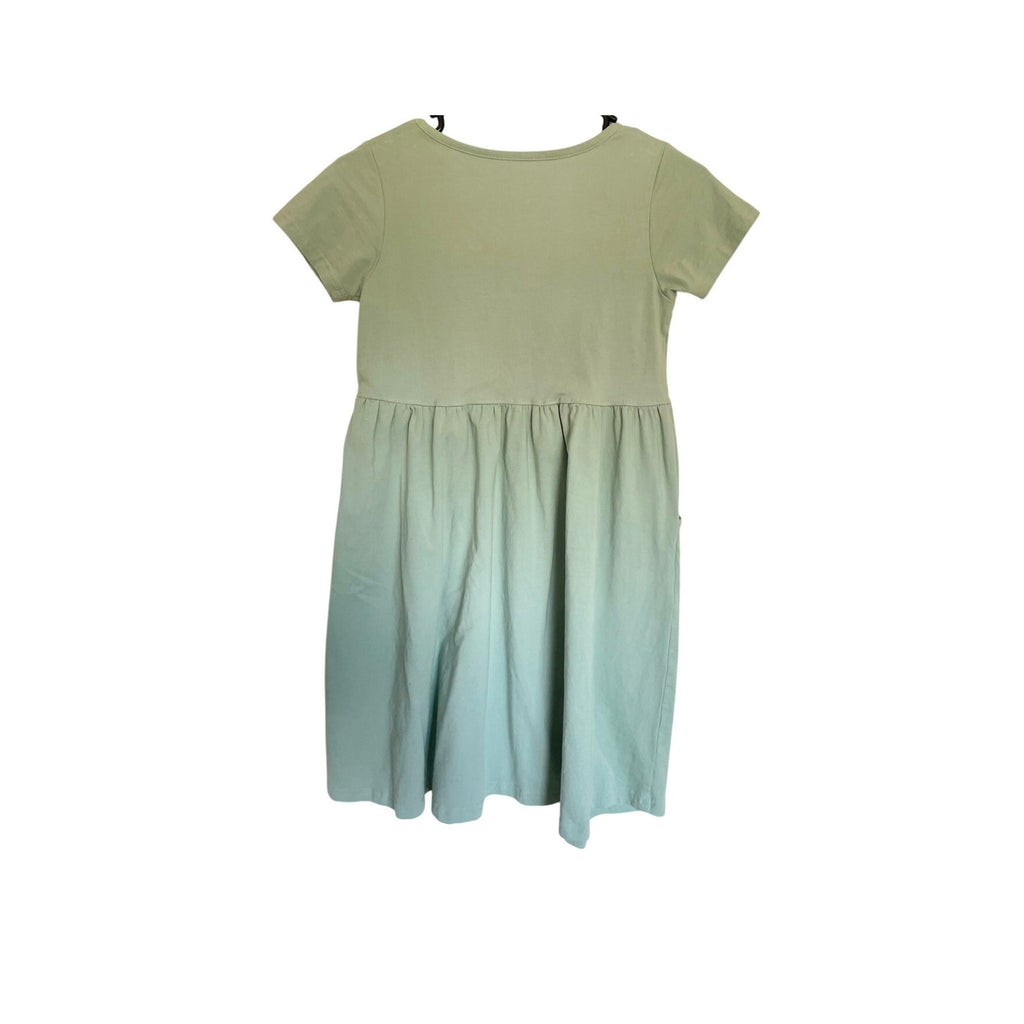Pact Girls Organic Cotton Skater Dress - Sage Green - Size 10/12