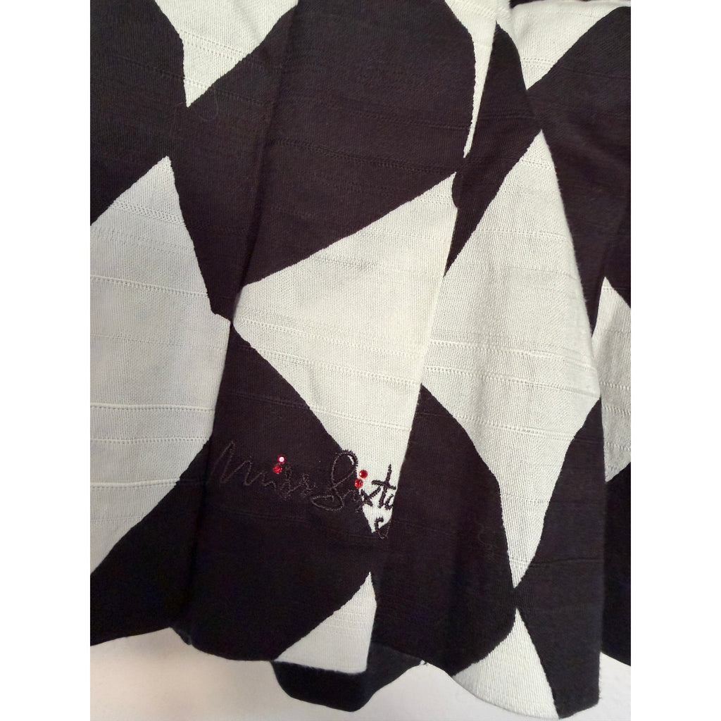 Vintage Y2K Miss Sixty Geo Print Mini Skirt - Black / White - Size Medium