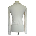 Rag & Bone Mandee Ribbed Cashmere Polo Sweater - Cream - Medium