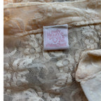 Only Hearts NYC V Neck Lace Top - Cream - Size Small