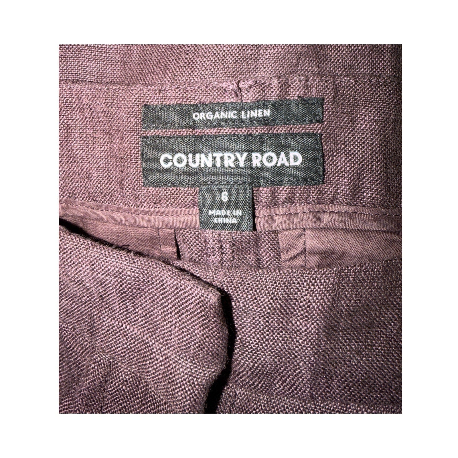 COUNTRY ROAD Organically Grown Linen Wide Leg Pant - Port Stripe - Size US 2 / AU 6