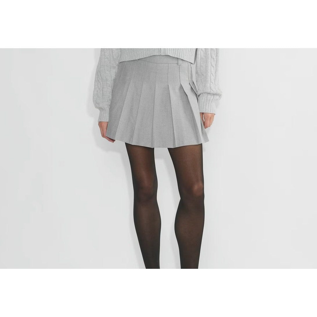 Aritizia Sunday Best Olive Pleated High Waist Micro Skirt - Heather Chrome - Size 4
