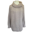 HAVEN WELL WITHIN Cowlneck Cable Knit Sweater - Beige - XL