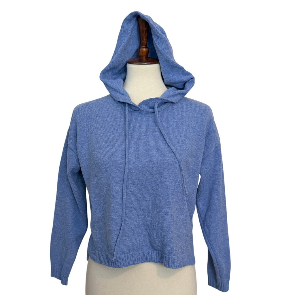 SIX/FIFTY Good Mood Smiley Hoodie - Blue and White - XS