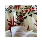 HANNA ANDERSSON Dear Deer Holiday Print Rib Dress - Cream / Red - Size 5