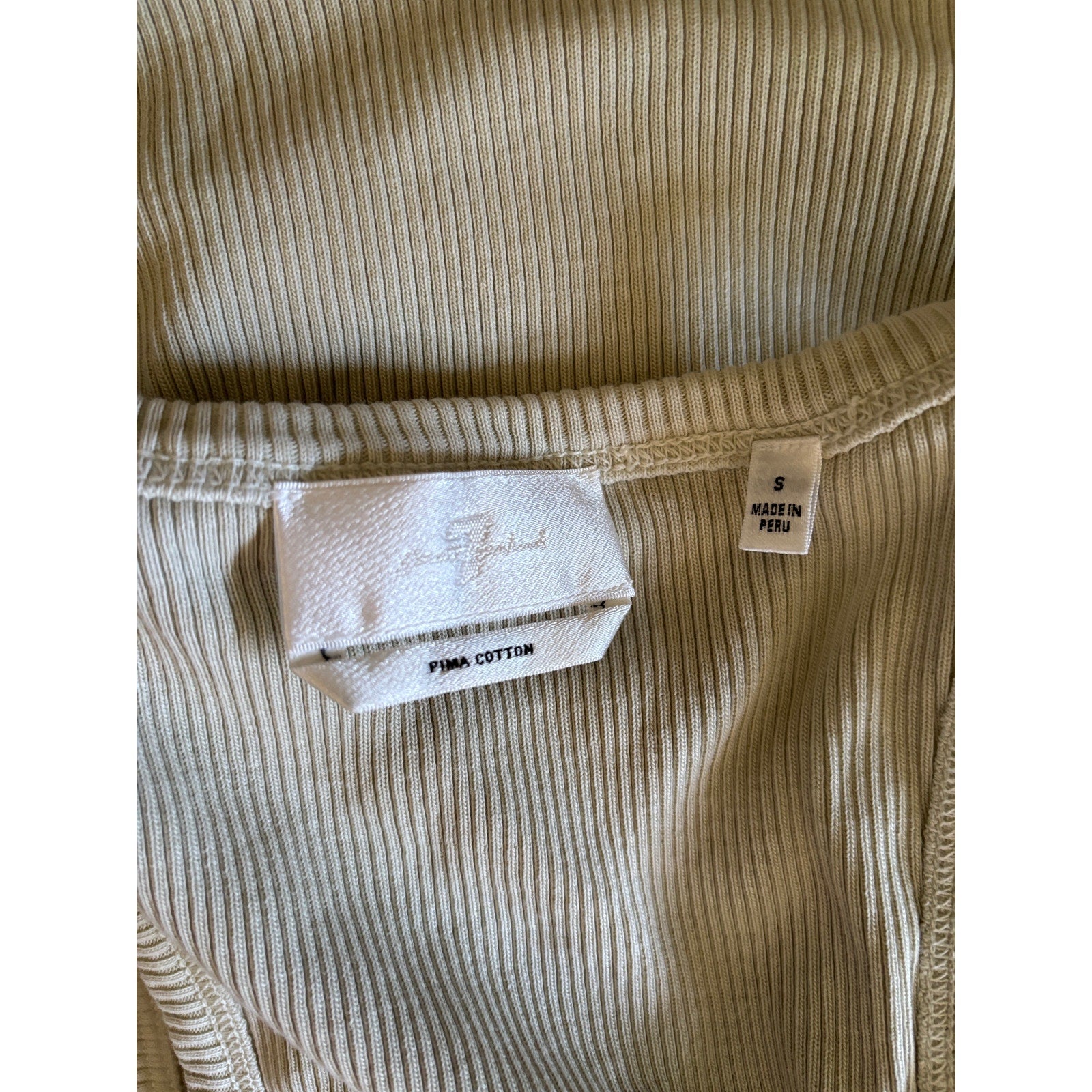 7 FOR ALL MANKIND Racerback Ribbed Cotton Tank - Size Small