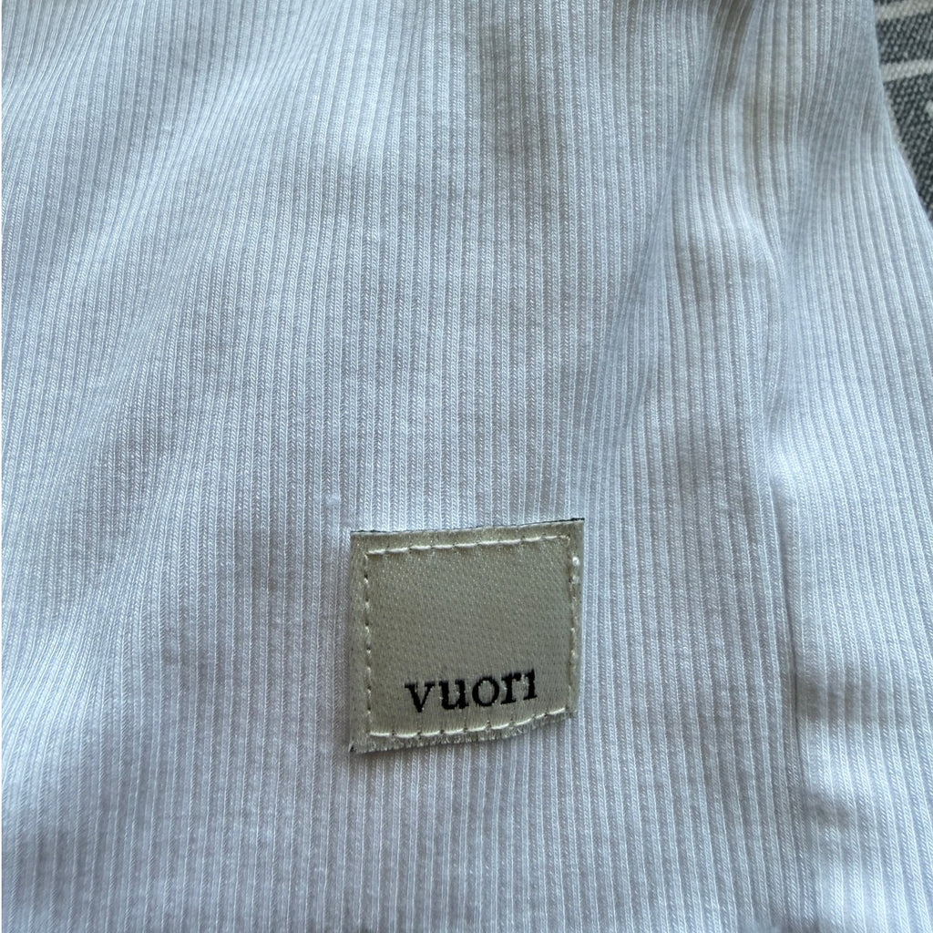 Vuori Pose Fitted Ribbed Polo Shirt - White - Small