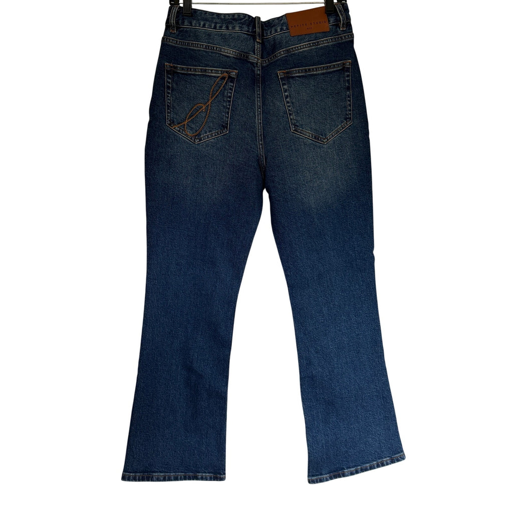 Petite Studio NYC Libby Crop Flare Jeans - Blue - M/6
