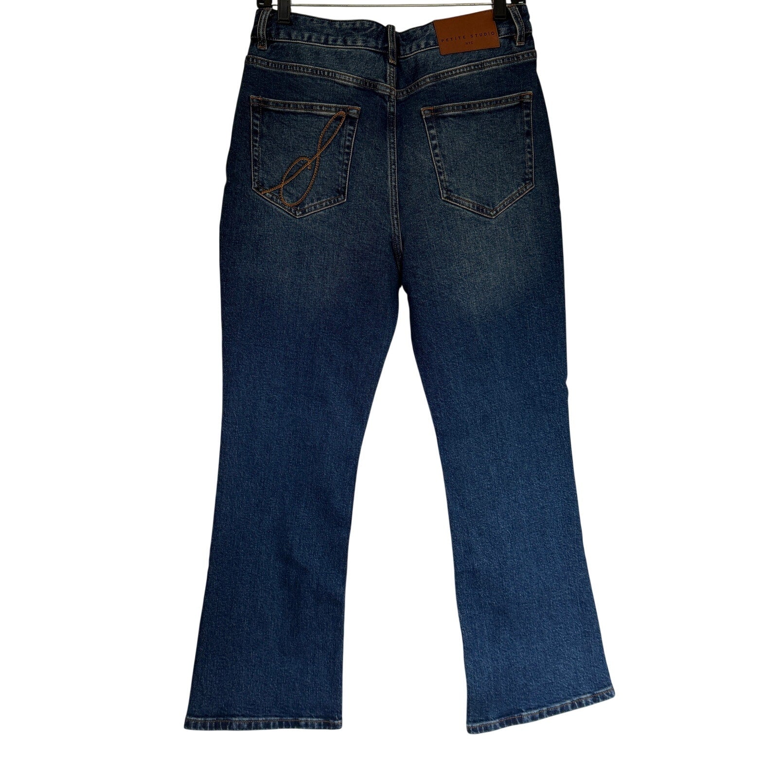 Petite Studio NYC Libby Crop Flare Jeans - Blue - M/6