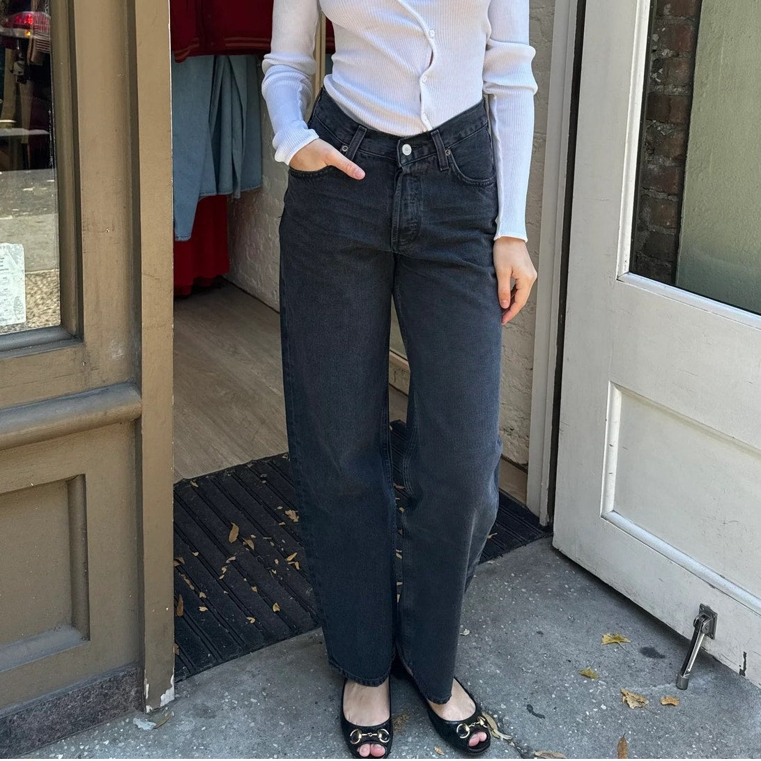 AGOLDE V Waist Baggy Jeans - Hitch - 24