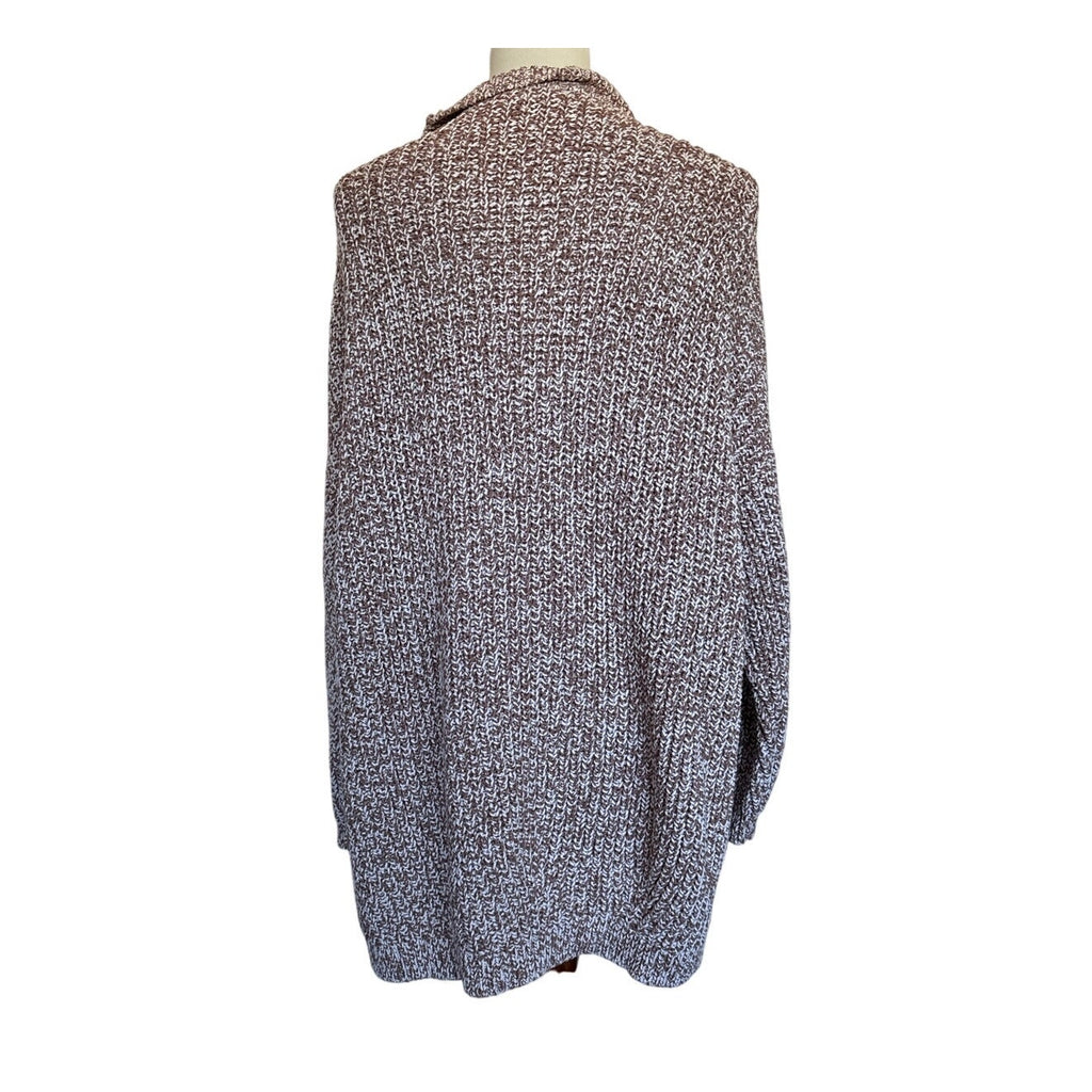 HAVEN WELL WITHIN Marled Knit Cocoon Cardigan - Brown/Cream - Large