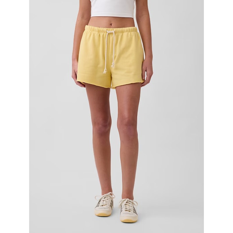 New GAP 3.5" VintageSoft Terry Relaxed Sweat Shorts - Butter Yellow - Size Small