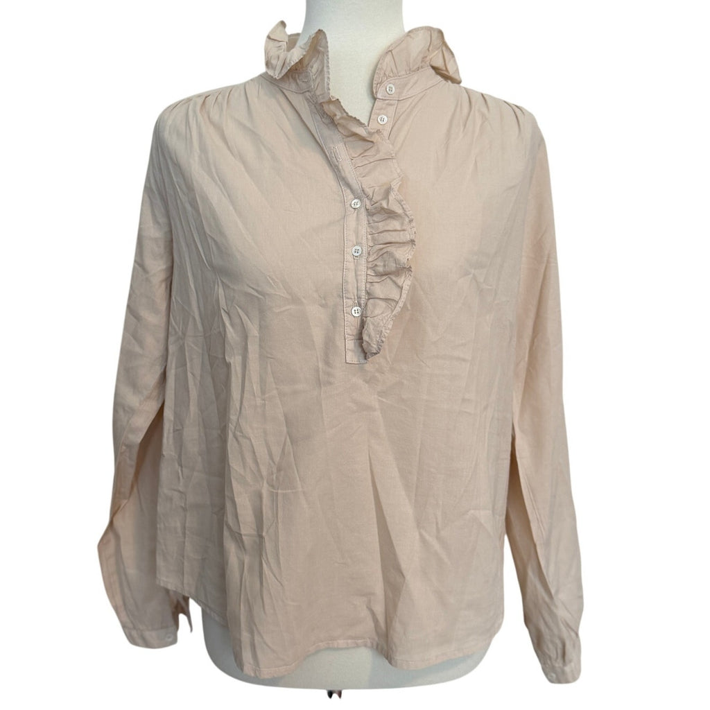 Xirena Caspian Ruffle Neck Blouse - Cream - XS
