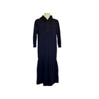 MDRN Cotton Maxi Hooded Dress - Navy Blue - Size Large