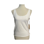 Nation LTD Cotton White Rolled Edge Tank Top - White - Size Small