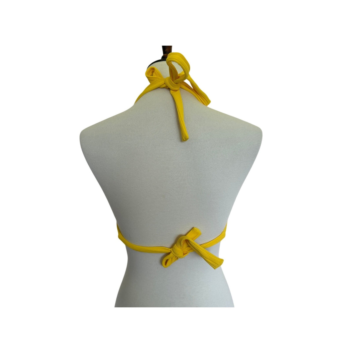 Luli Fama Playa Vibes Halter Bikini Top - Yellow - Size D Cup