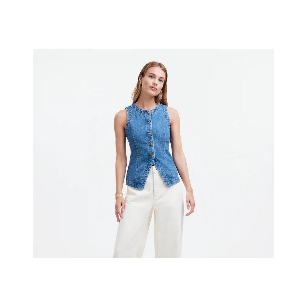 Madewell Denim Harlow Vest - Java Wash - Size 00