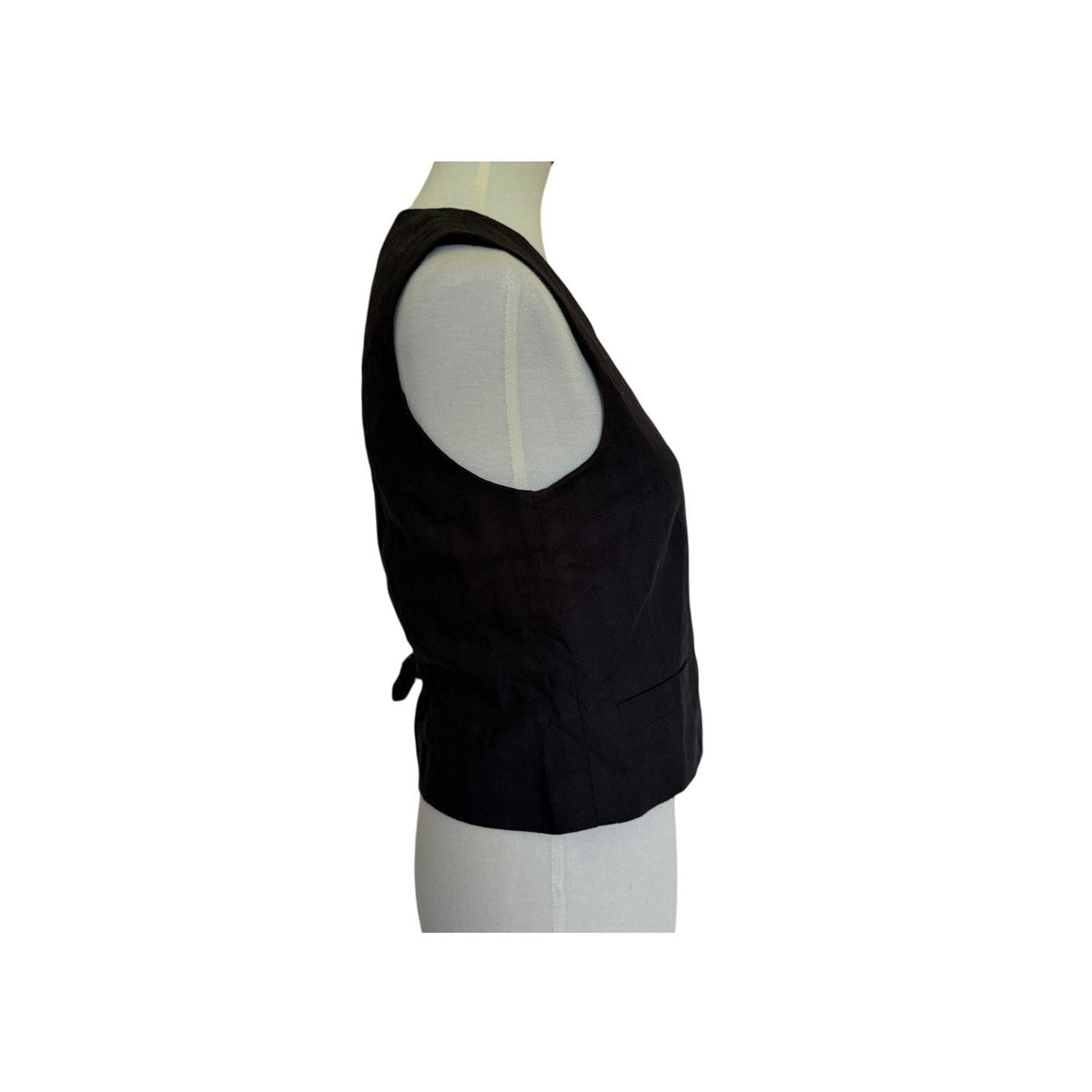 Rag & Bone Albany Solid Cotton & Linen Vest - Black - Size Extra Extra Small