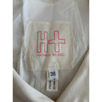 H+ HANNOH WESSEL Linen Silk Button Front Jacket - Off White - Size Medium