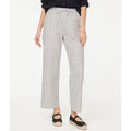 New J.CREW Slim Wide Leg Cotton Linen Pant - Striped Black / Cream - Size 4