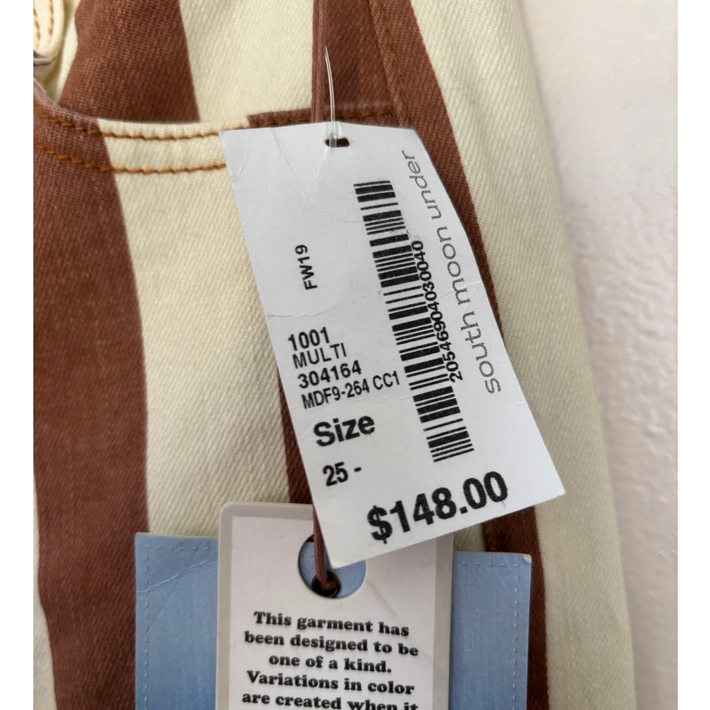 New Show Me Your Mumu Berkeley Striped Zip Up Bell Jeans
