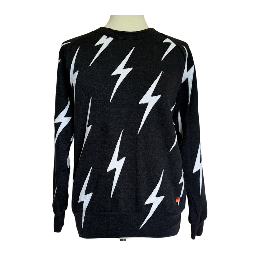 Aviator Bolt Sweatshirt - Black and White - Small