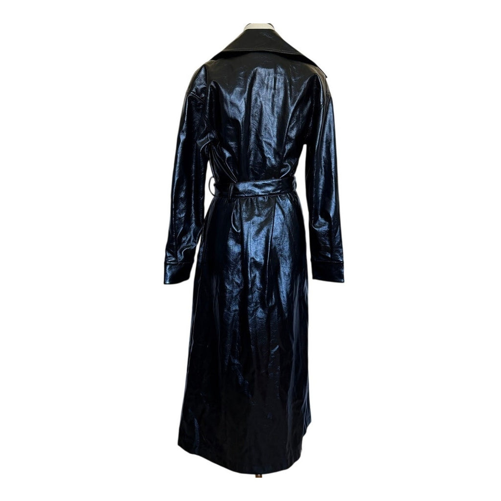 Amanda Uprichard Lansing Coat in Patent - Black Patent - XS