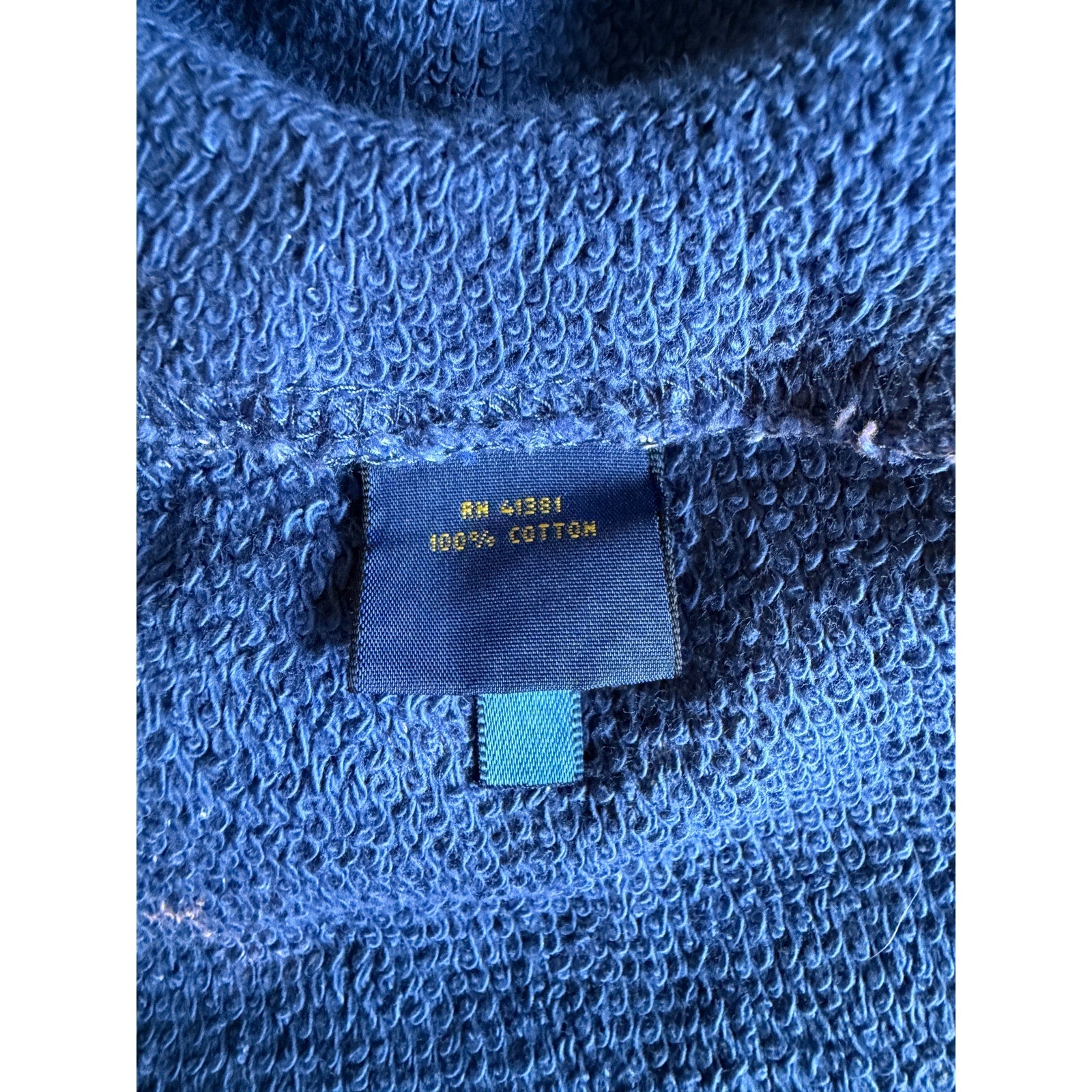 POLO RALPH LAUREN Terry Cotton Sweater - Blue Floral - Size Mediumc