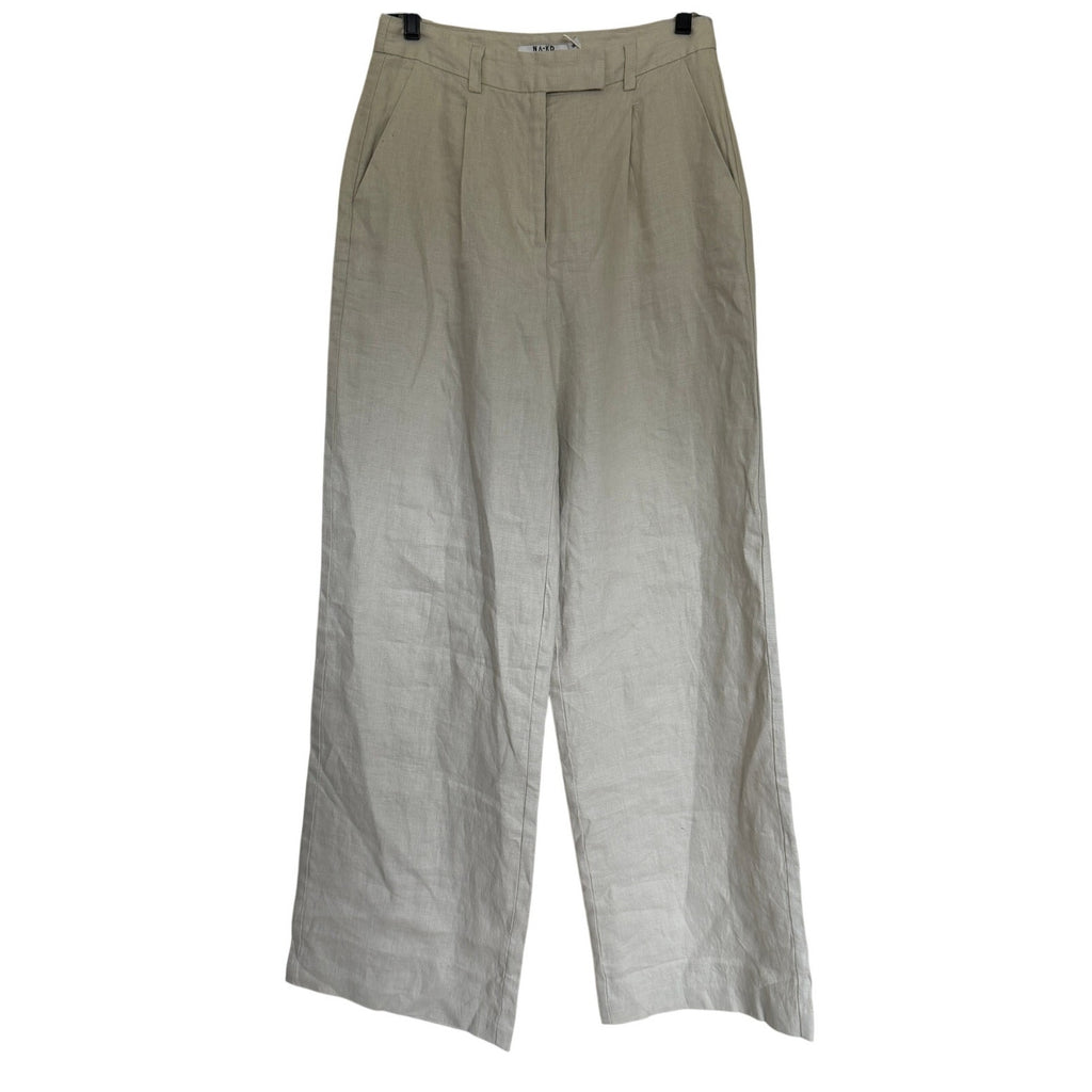 Na-KD Linen Wide Leg Pants - Beige - 27