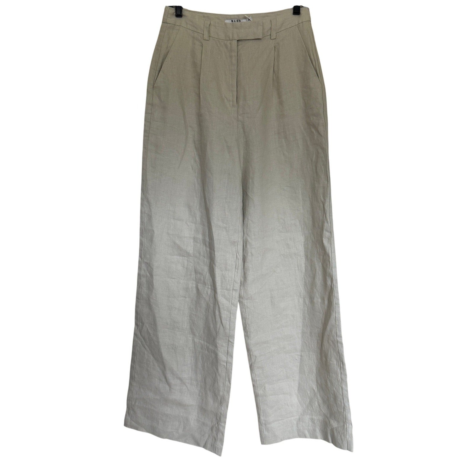 Na-KD Linen Wide Leg Pants - Beige - 27