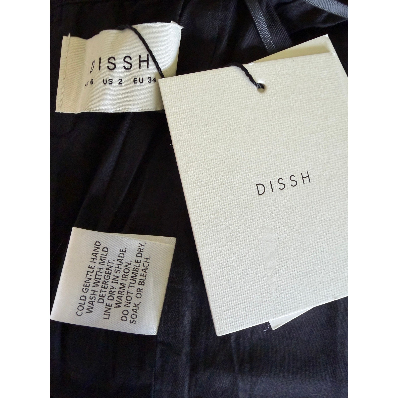 Dissh Nicci Black Linen Strapless Top - Black - Size US 2 / AU 6