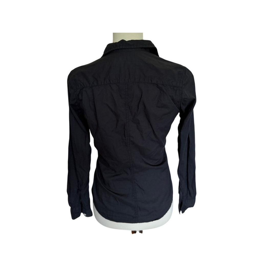Frank & Eileen Barry Button Up Cotton Shirt - Black - Size Small