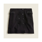 J.CREW Button-Font Crepe Skirt - Black - Size 0