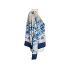 POLO RALPH LAUREN Terry Cotton Sweater - Blue Floral - Size Mediumc
