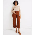 Madewell Curvy Slim Emmett Wide-Leg Crop Pants - Nutmeg Color - Size 24
