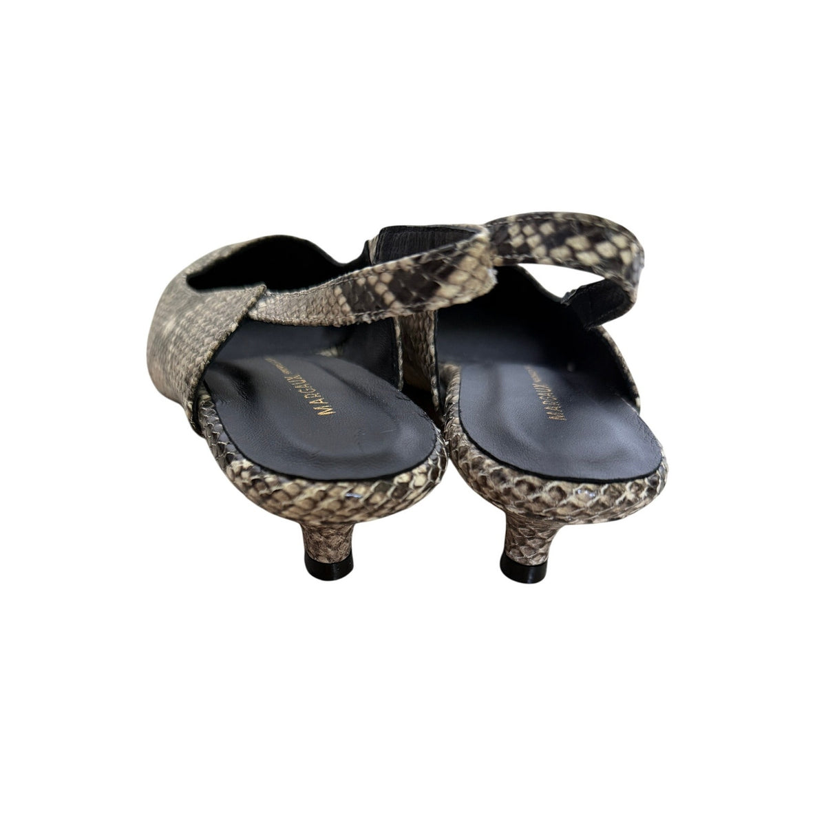 Margaux The Sofia Sling - Natural Python Embossed  - Size 37.5 US 7.5 N